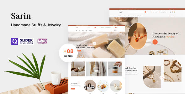 Sarin – Handmade Stuffs and Jewelry WooCommerce WordPress Theme with AI