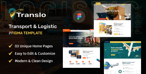 Translo - Transport and Logistics Figma Template