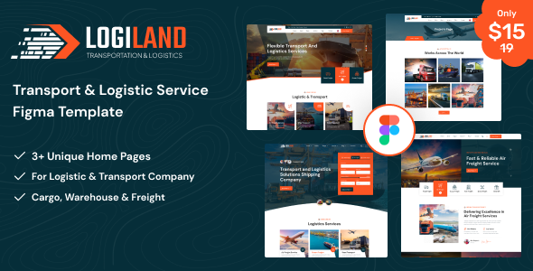 LogiLand - Transport & Logistics Service Figma Template
