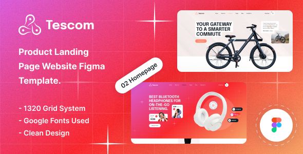 Tescom | Product Landing Figma Template