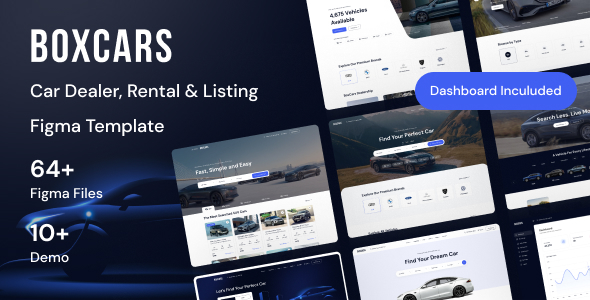 Boxcar - Car Dealer, Rental & Listing Figma Template