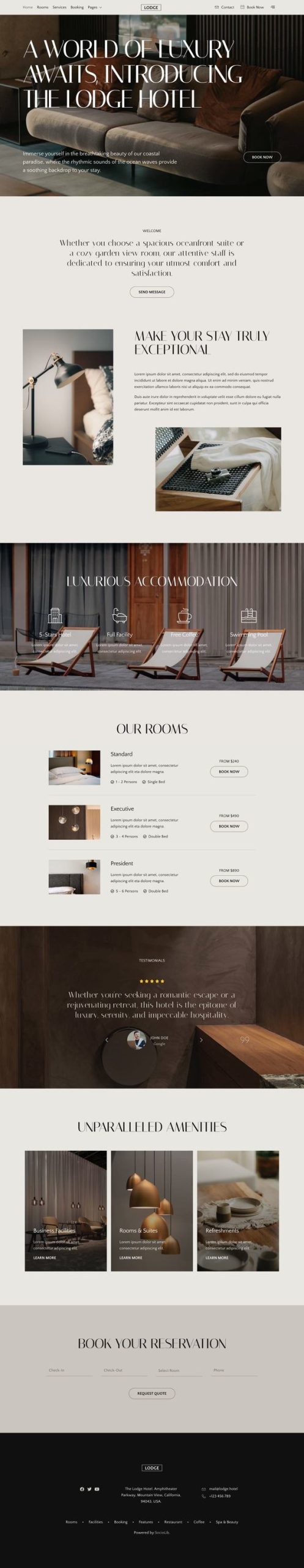 Lodge - Hotel & Resort Elementor Template Kit
