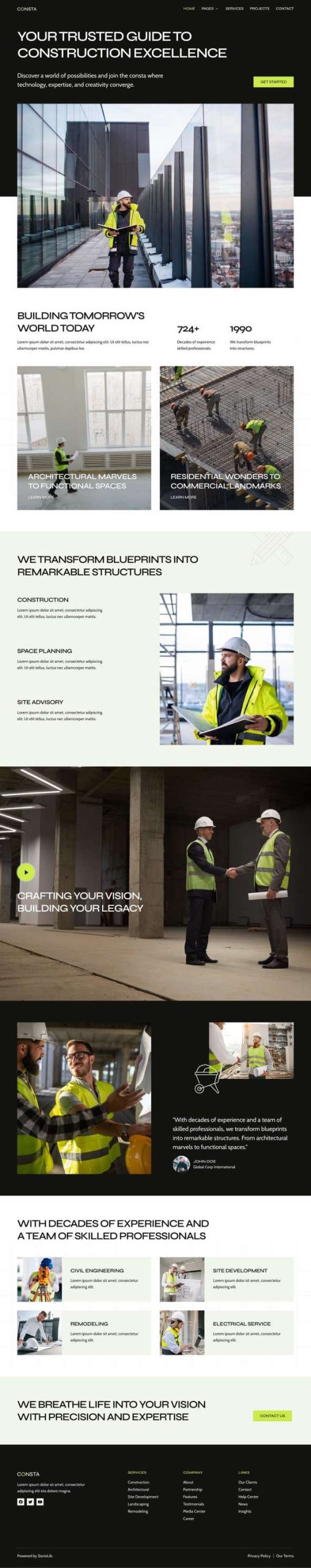 Consta - Construction & Building Company Elementor Template Kit