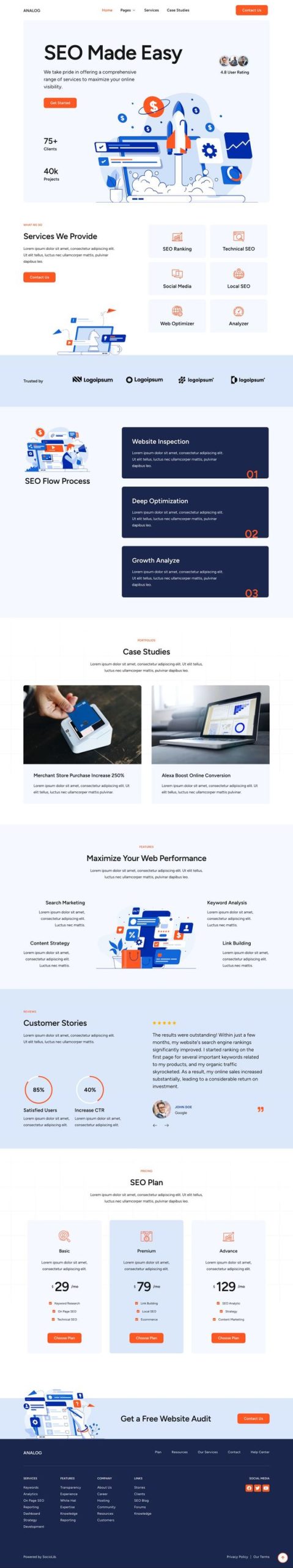 Analog - SEO & Digital Marketing Agency Elementor Template Kit