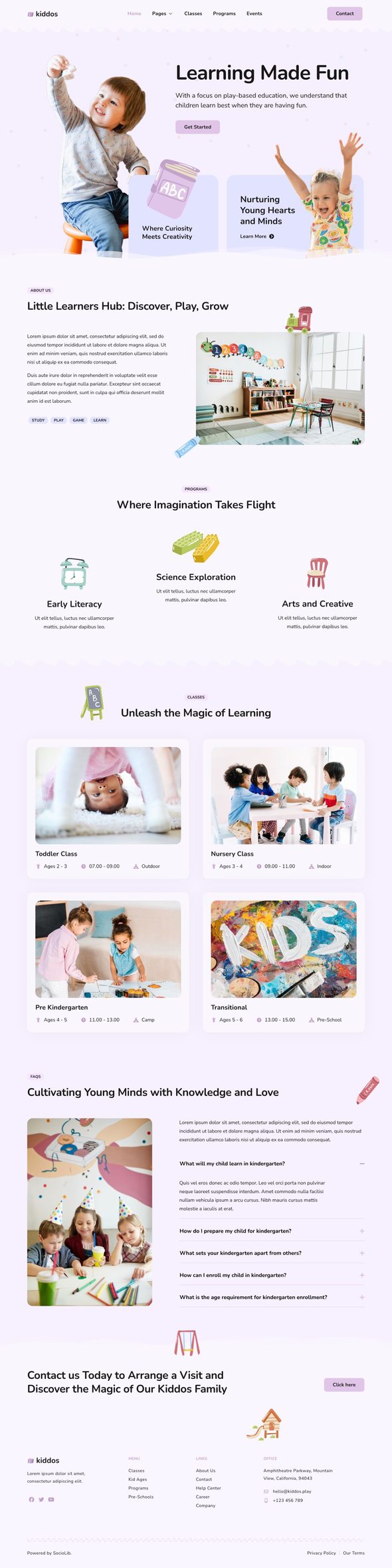 Kiddos - School & Kindergarten Elementor Template Kit