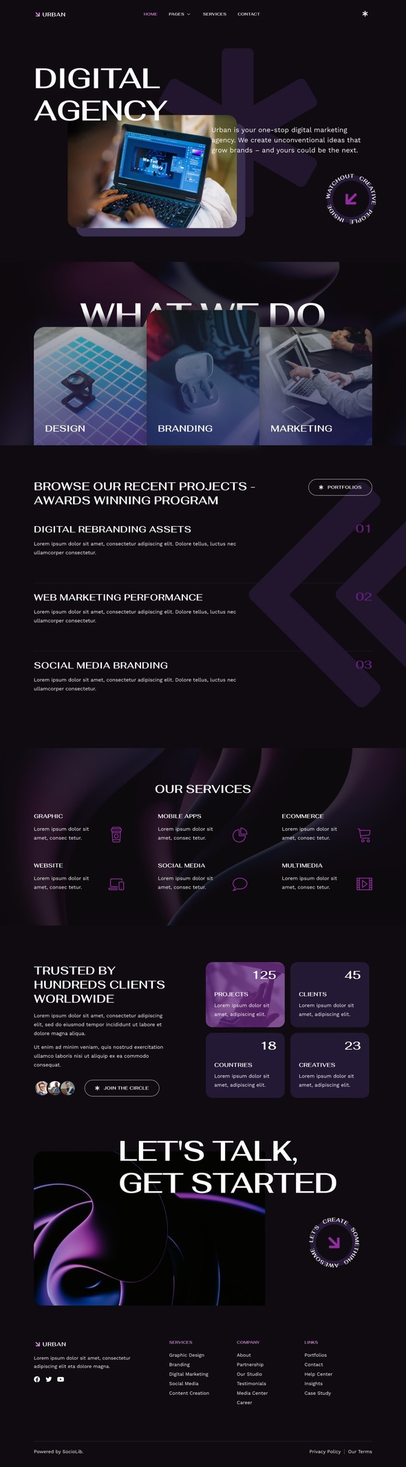 Urban - Dark Digital Agency & Portfolios Elementor Template Kit