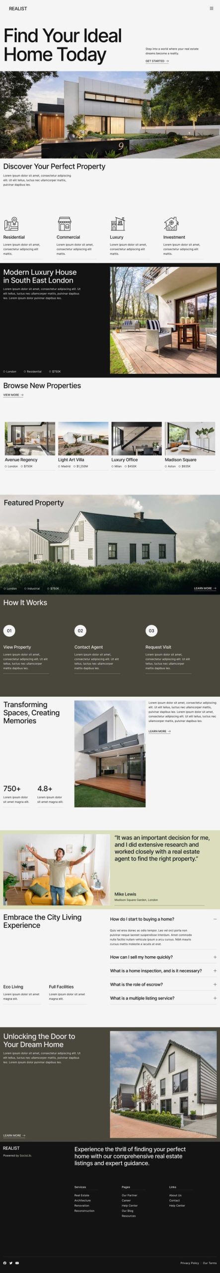 Realist - Real Estate & Property Showcase Elementor Template Kit