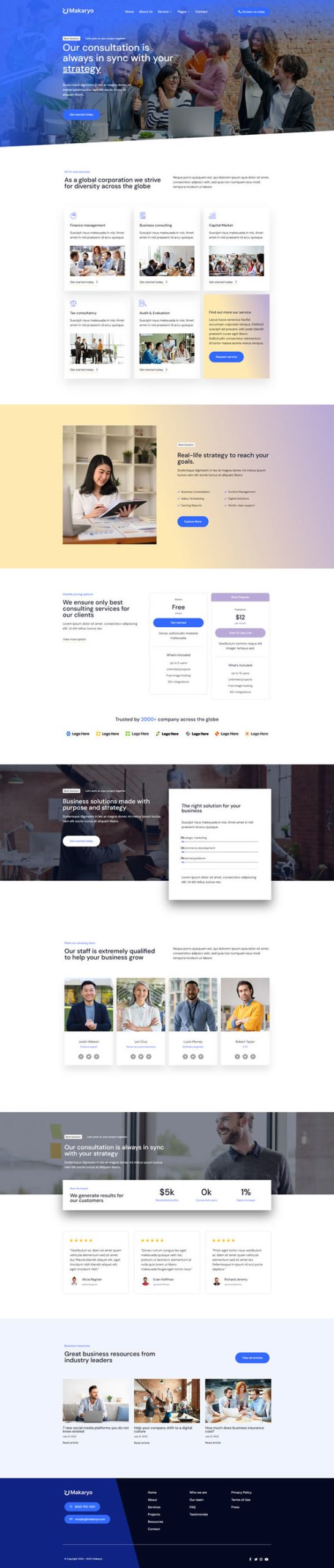 Makaryo - Corporate and Business Consulting Elementor Template kits