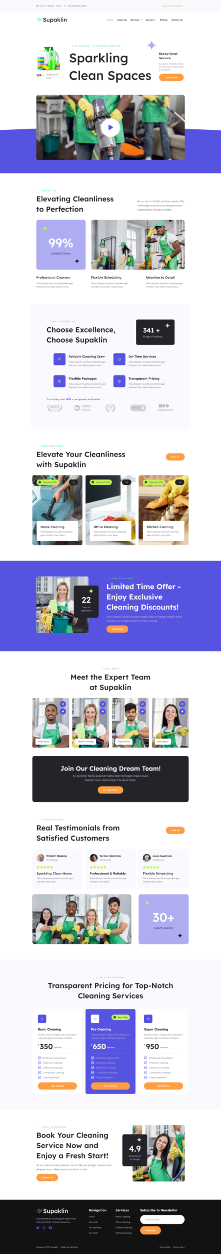 Supklin - Cleaning Service Business Elementor Template Kit