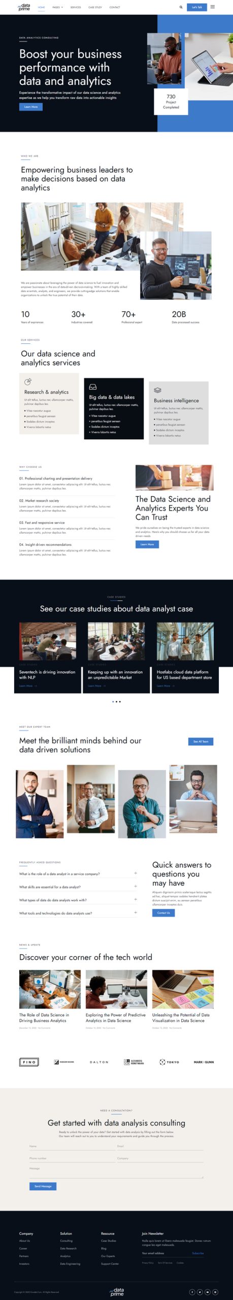Dataprime - Data Analytics Services Elementor Template Kit