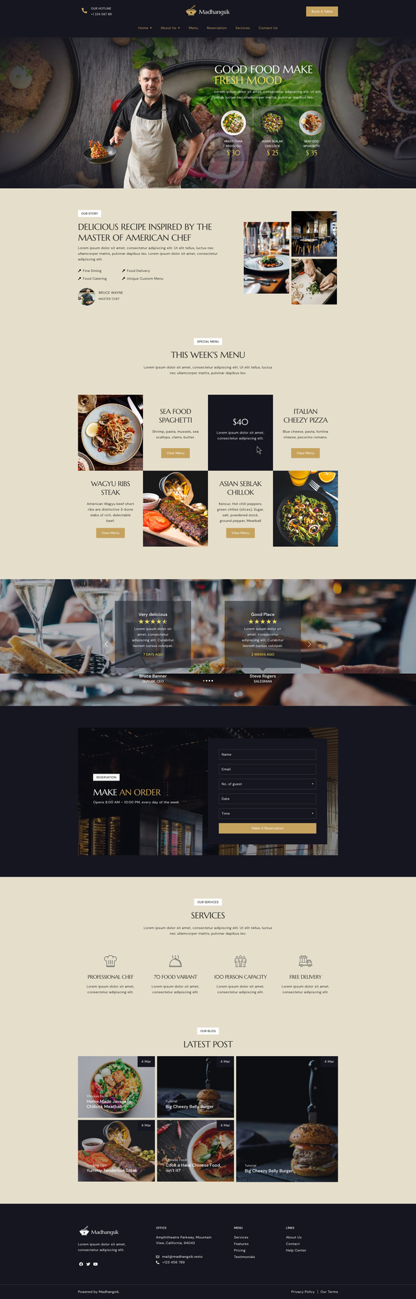 Madhangsik - Restaurant Elementor Template Kit