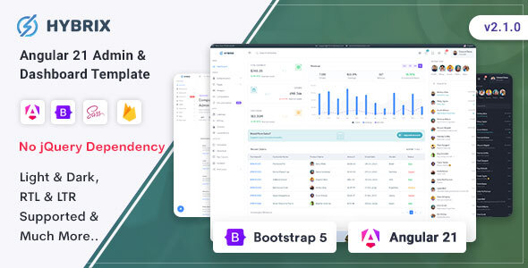 Hybrix - Angular 21 Admin & Dashboard Template