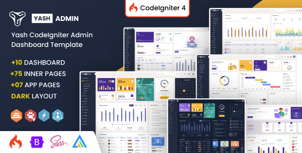 YashAdmin - Codeigniter Sales Management System Admin Dashboard Template