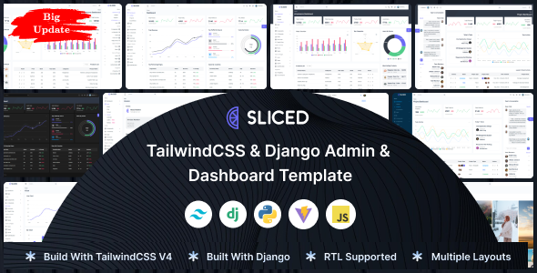 Sliced - Tailwind CSS & Django Admin & Dashboard Template