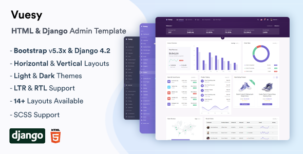 Vuesy - Django & HTML Admin Dashboard Template