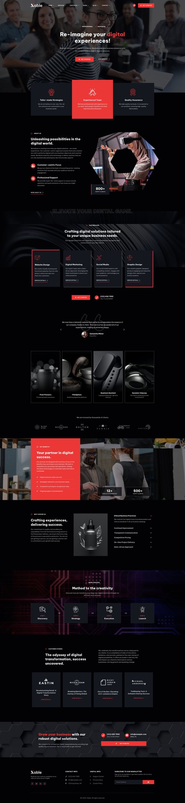 Xable - Dark Digital Agency Elementor Pro Template Kit