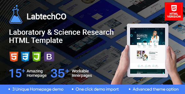 LabtechCO | Laboratory & Science Research HTML Template