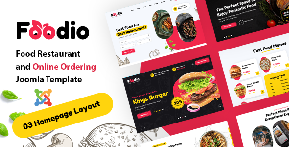 Foodio - Fast Food & Restaurant Joomla 6 Template