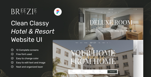 Breezie - Hotel & Resort Website Figma Template