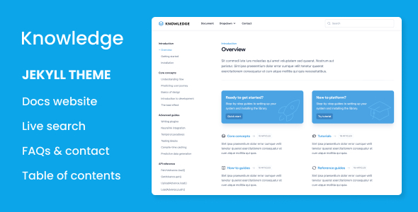 Responsive Knowledge Base & Docs Jekyll Theme