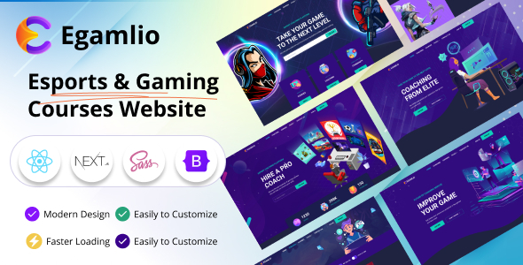 Egamlio - Esports and Gaming Courses Website NextJS Template