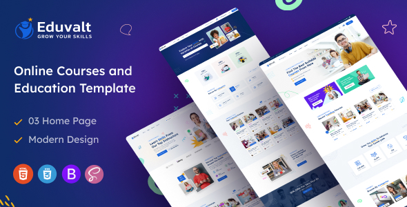 Eduvalt - Online Courses & Education Template + RTL