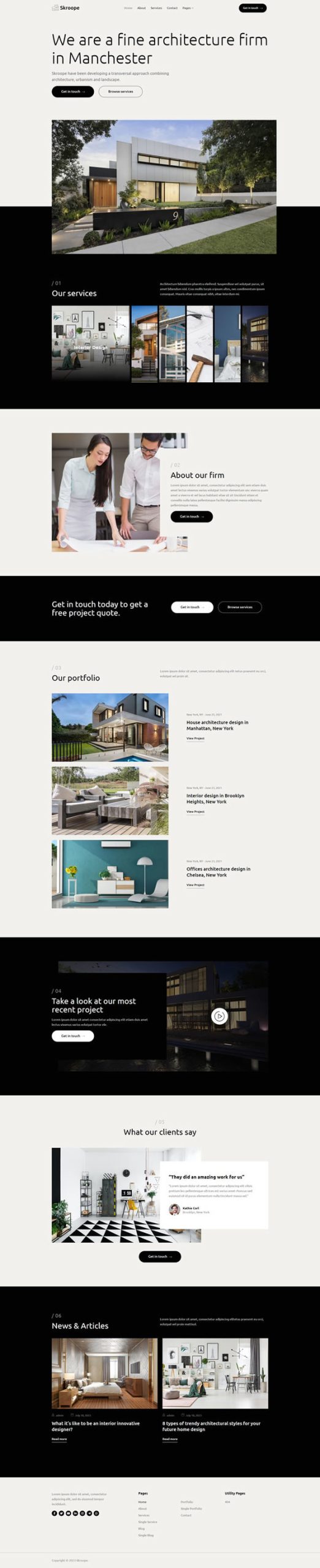 Skroope – Interior Design & Architecture Elementor Template Kits