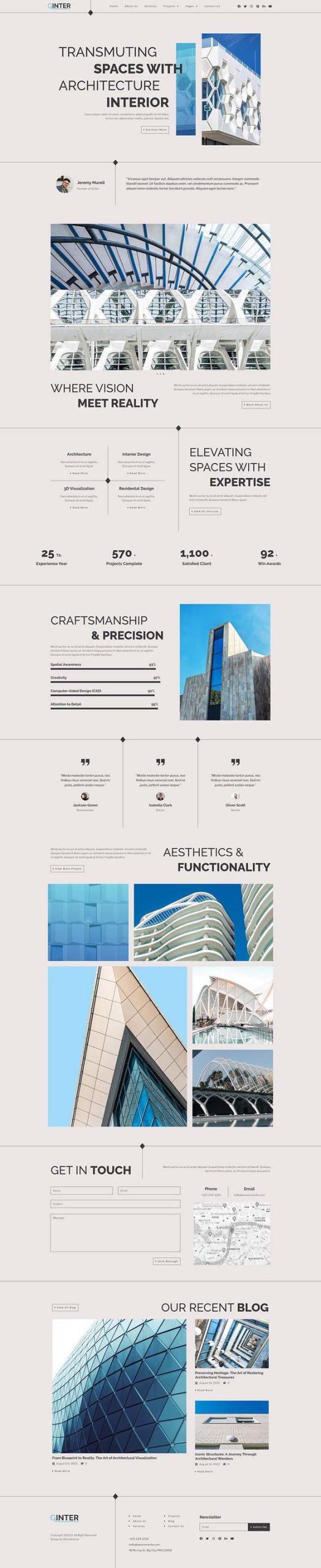 Ginter - Modern Architecture Elementor Template Kit
