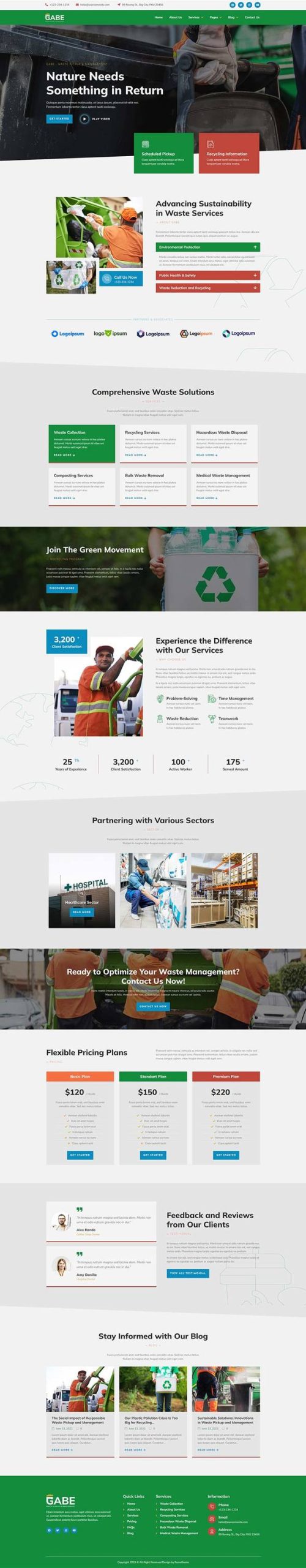 Gabe - Waste Pickup & Management Elementor Template Kit