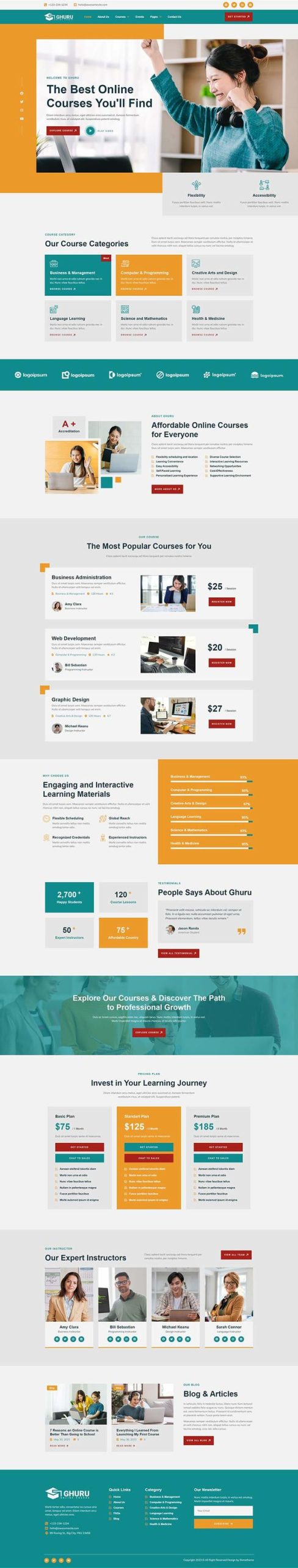 Ghuru - Online Course & Education Elementor Template Kit