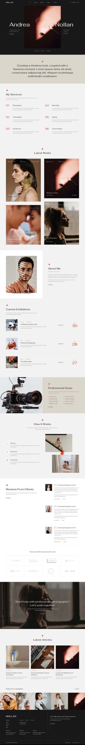 Nollan - Photography & Portfolio Elementor Template Kit
