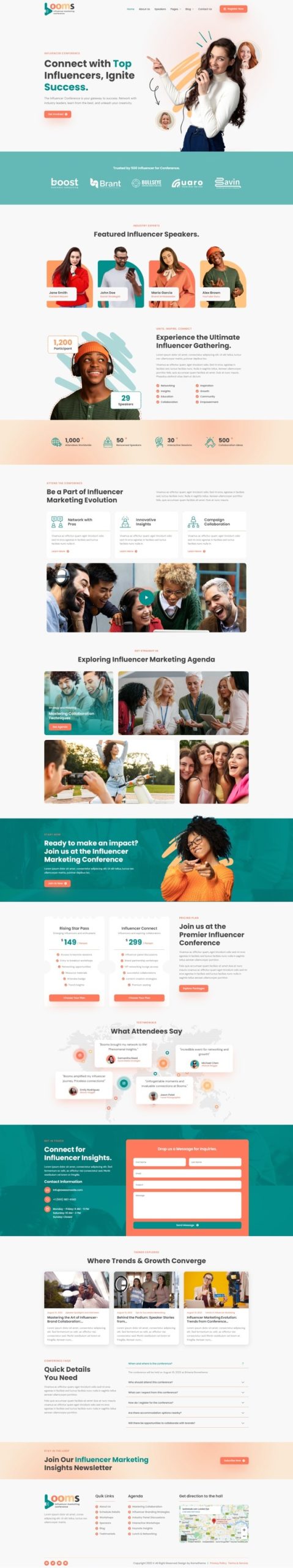 Booms - Influencer Marketing Conference Elementor Template Kit