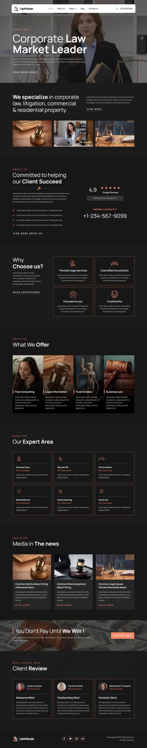 Lawhouse - Attorney Law Firm Elementor Pro Template Kit
