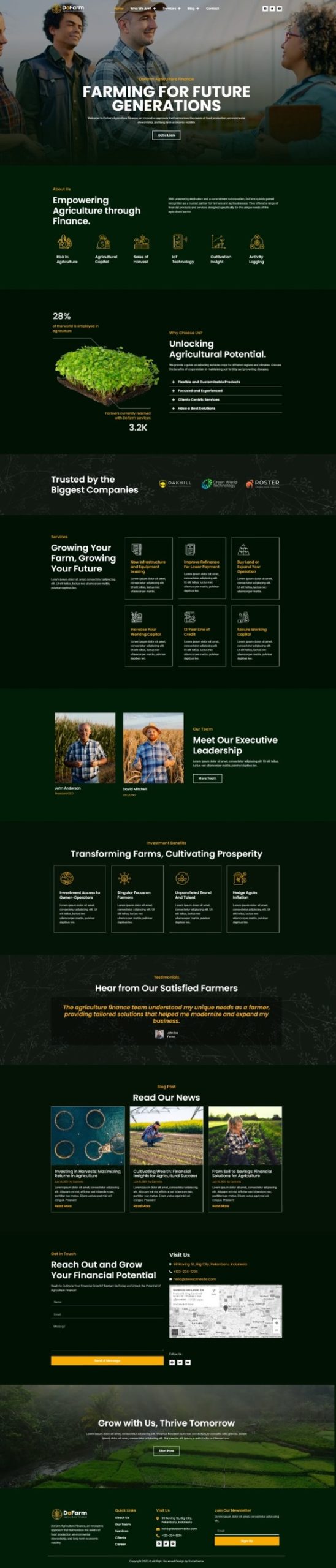 Dofarm - Agriculture Finance Elementor Pro Template Kit