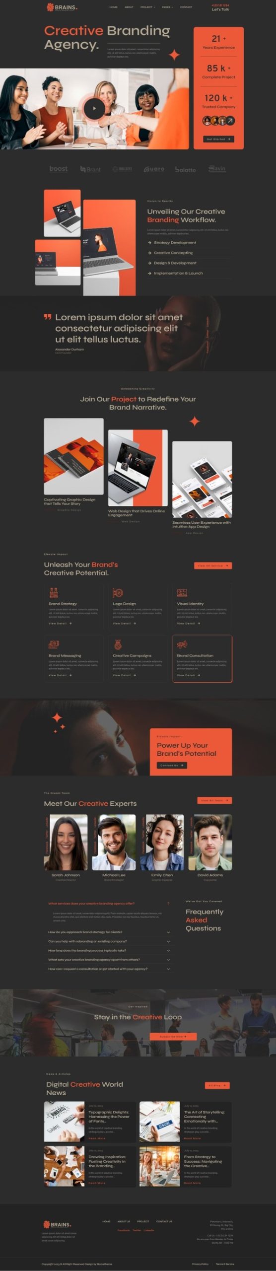 Brains - Creative Branding Agency Elementor Template Kit