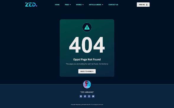 Zed - Programmer Resume & Portfolio Elementor Template Kit