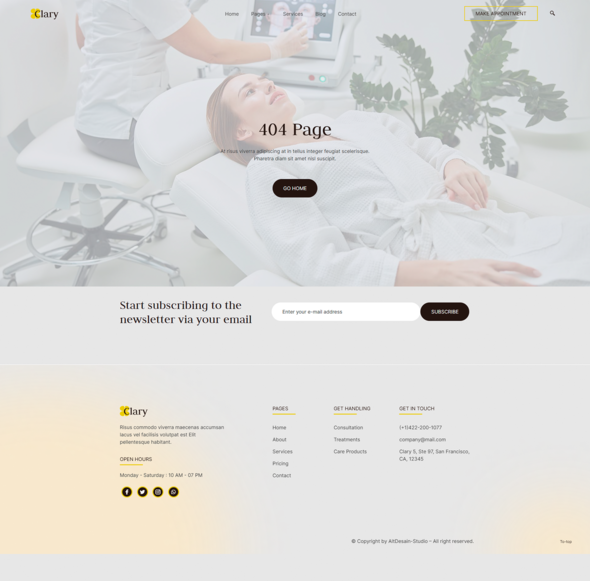 Clary - Beauty Clinic Elementor Template Kit