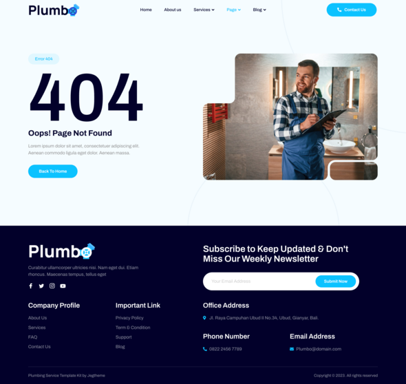 Plumbo – Plumbing Services Elementor Template Kit
