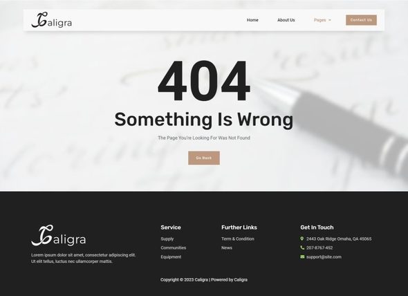 Caligra - Calligraphy & Lettering Elementor Template Kit