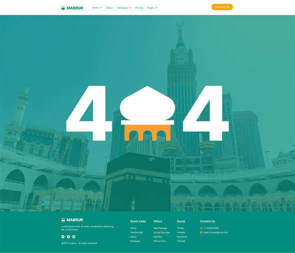 Mabrur - Hajj & Umrah Tour Travel Elementor Template Kit