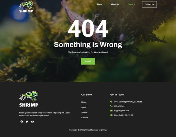 Shrimp - Aquarium & Hobby Shop Elementor Template Kit