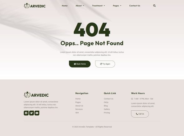 Arvedic - Beauty Treatment Elementor Template Kit
