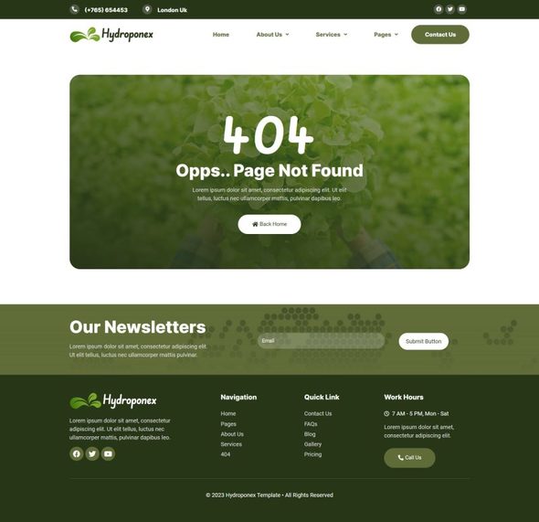 Hydroponex - Hydroponic & Agriculture Elementor Template Kit