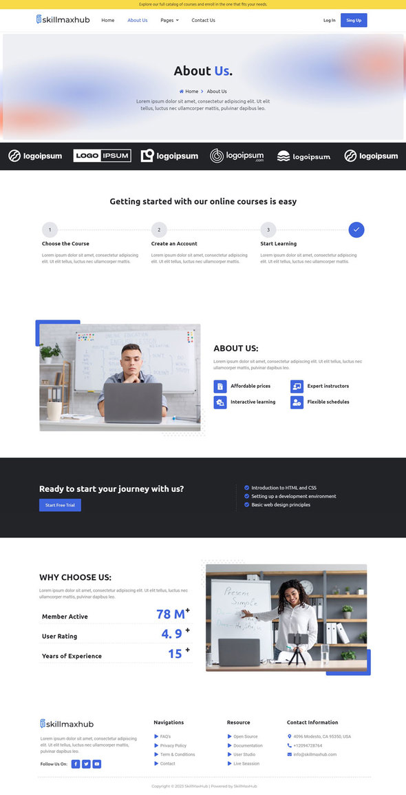 Skillmaxhub - Online Course & Education Elementor Template Kit