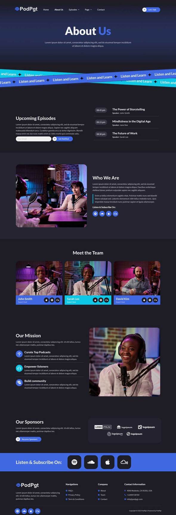 Podpgt - Radio Station & Podcaster Elementor Template Kit