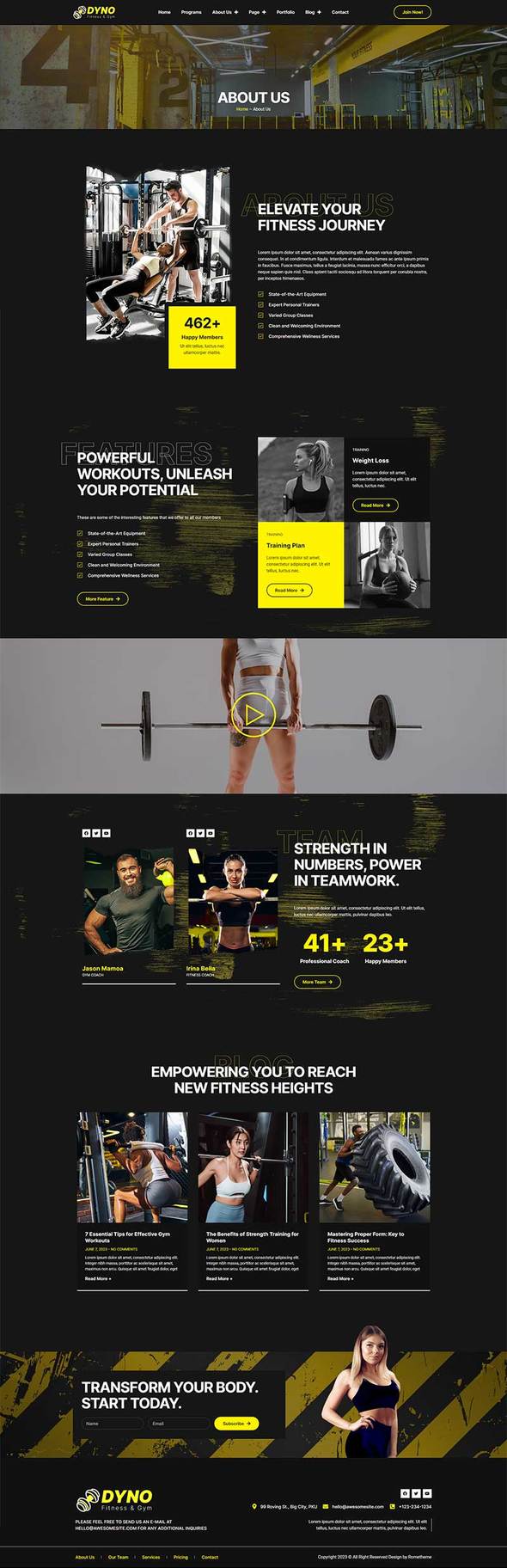 Dyno - Fitness Gym Elementor Pro Template Kit