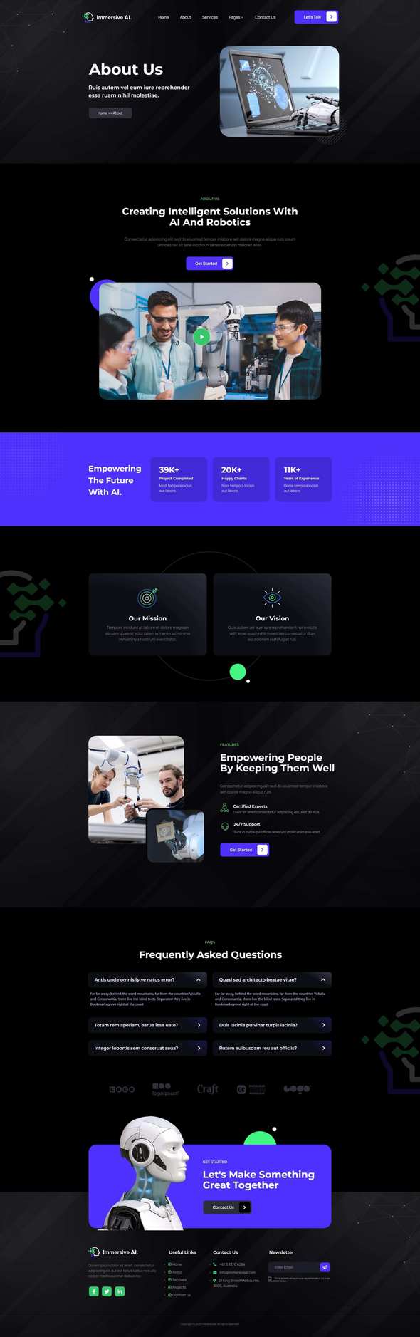 ImmersiveAI - Robotics Elementor Template Kit