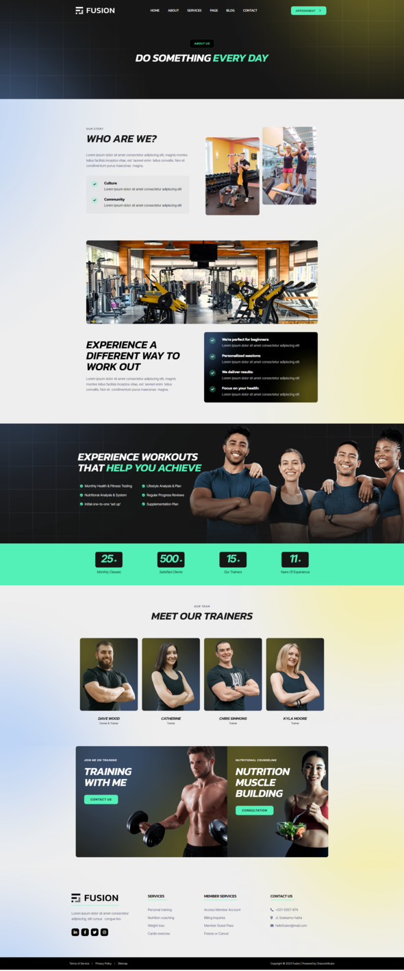 Fusion - Personal Trainer & Fitness Elementor Template Kit