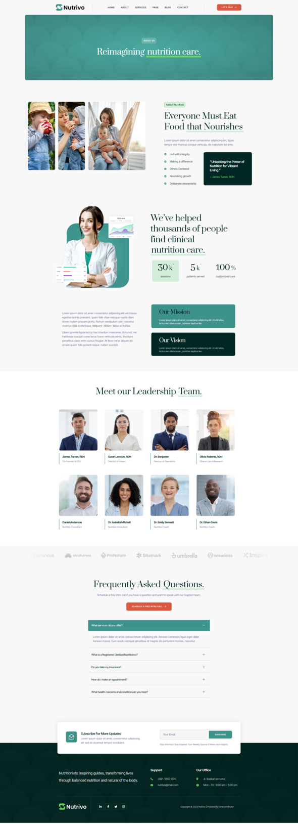 Nutrivo – Nutrition Coach & Nutritionist Elementor Template Kit
