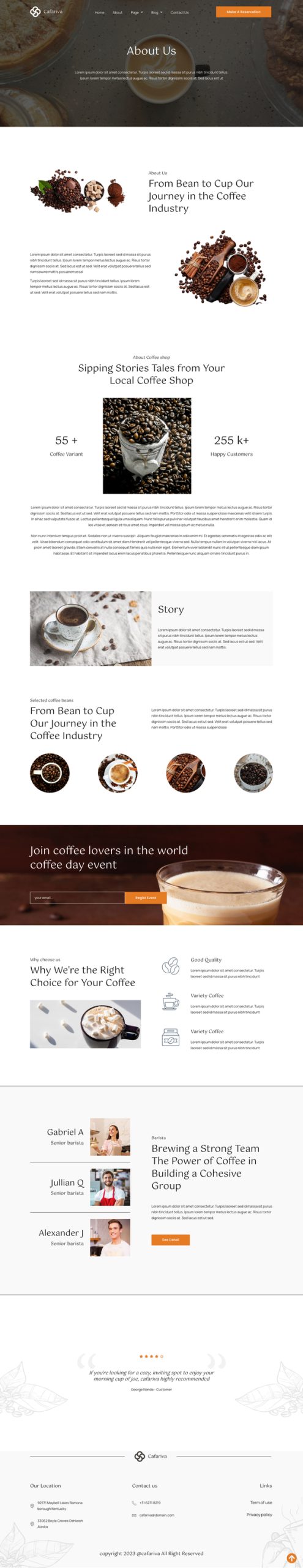 Cafariva - Minimalist Cafe &Coffee Elementor Template Kit